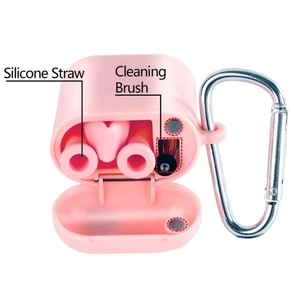 Reusable Silicone Collapsible Straw with Carrying Case - Picture 5 of 16